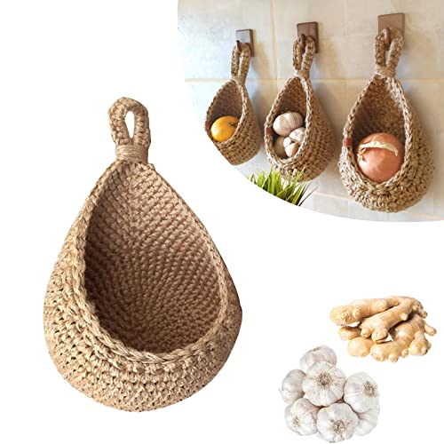 Hanging Jute Wall Storage Baskets