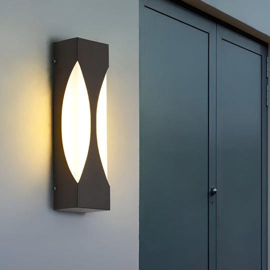 Rectangular Waterproof LED Black Outdoor Wall Sconce