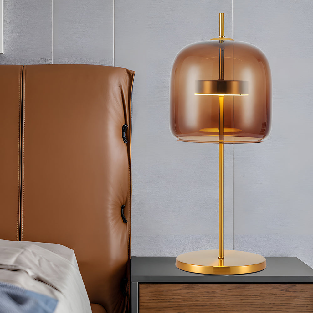 Smoky Glass Table Lamp for an Atmospheric Bedroom