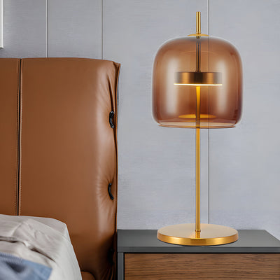 Smoky Glass Table Lamp for an Atmospheric Bedroom