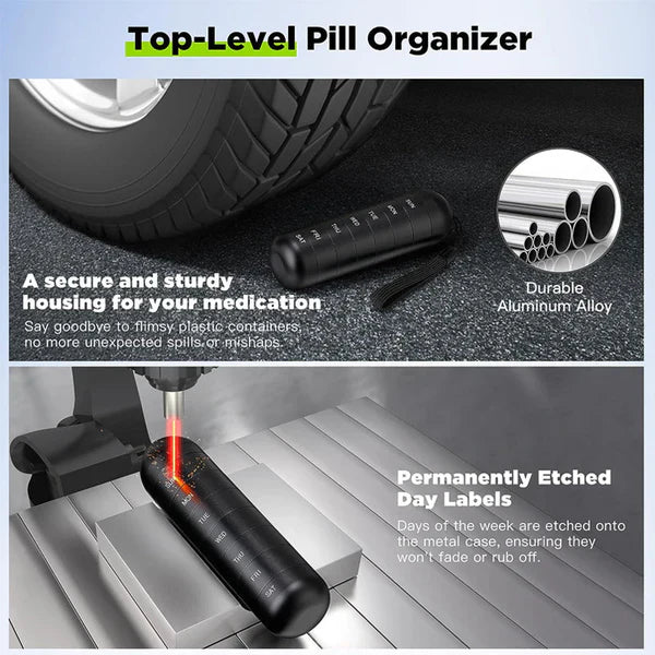Aluminum 7 Days Portable Pill Organizer