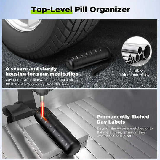 Aluminum 7 Days Portable Pill Organizer