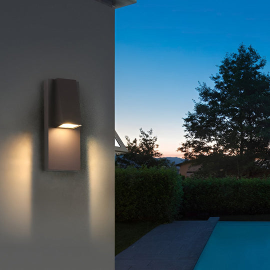 Rectangle Waterproof LED Outdoor Wall Lamp Black Modern Fixture