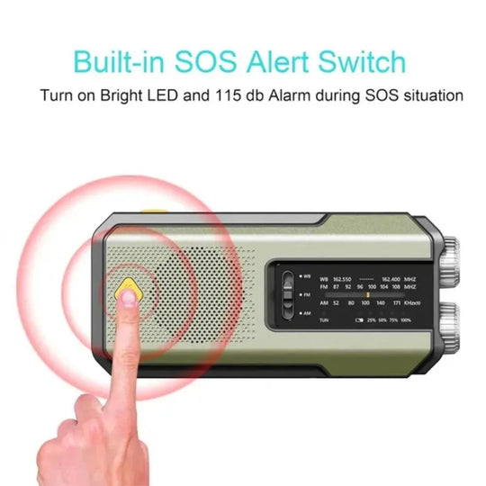 Hand-Crank & Solar Emergency Radio with Power Bank