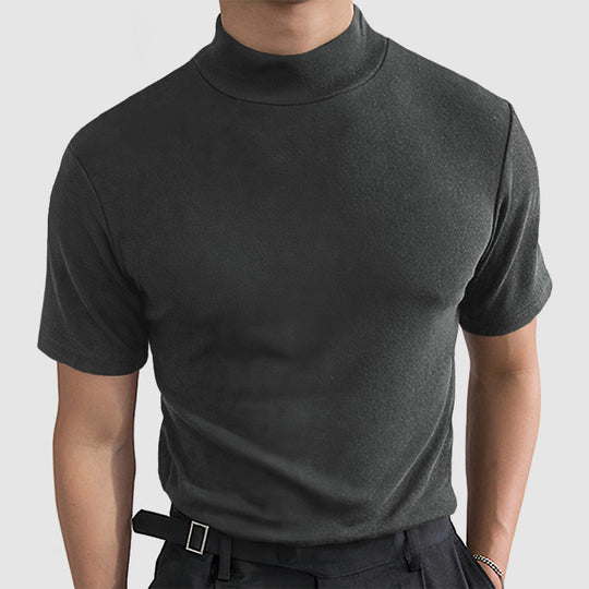 Men’s Luxurious Mock Neck T-Shirt