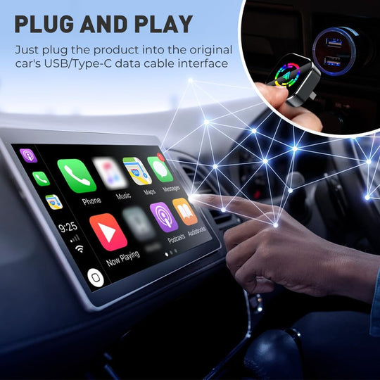Wireless CarPlay Adapter – 2-in-1 Android Auto and CarPlay