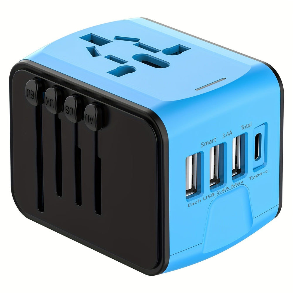 Universal Travel Plug Adapter with 3 USB Ports and Type-C