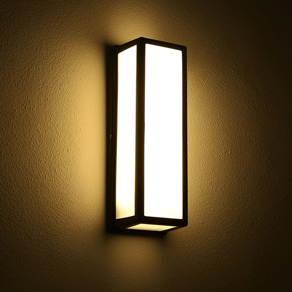 Rectangle  Motion Sensor Black Modern Wall Sconce