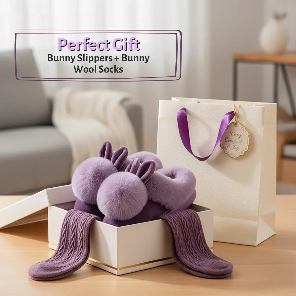 Bunny Ears Plush Slippers