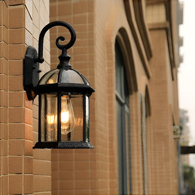 Vintage Outdoor Wall Sconce with Double-Layer Waterproof Glass