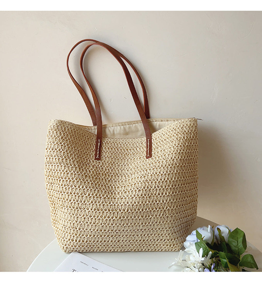 Woven Straw Tote Bag