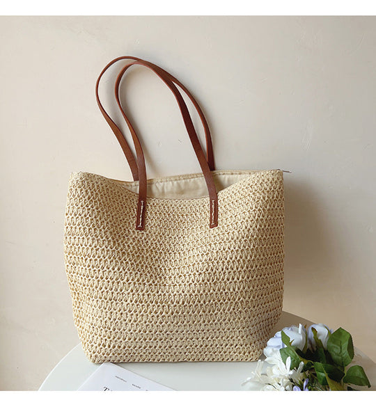 Woven Straw Tote Bag