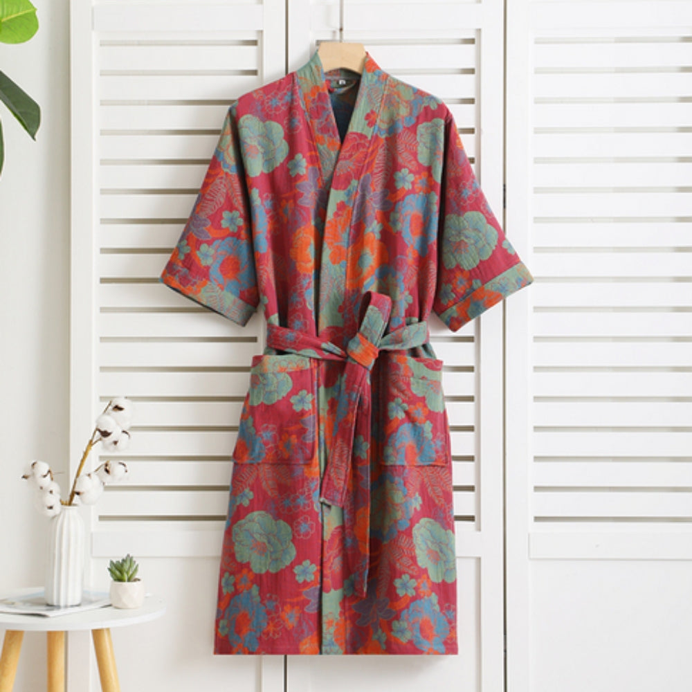 Cotton Bathrobe with Timeless Elegance