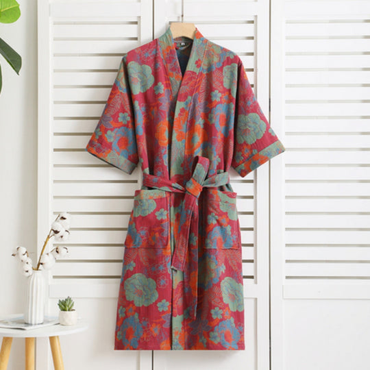 Cotton Bathrobe with Timeless Elegance