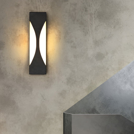 Rectangular Waterproof LED Black Outdoor Wall Sconce