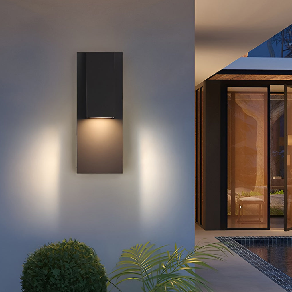 Rectangle Waterproof LED Outdoor Wall Lamp Black Modern Fixture