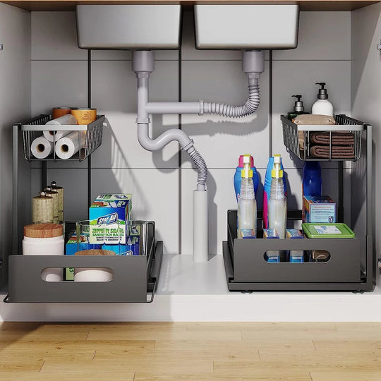 2 Tier Slide Out Under Sink Organizer for Kitchen