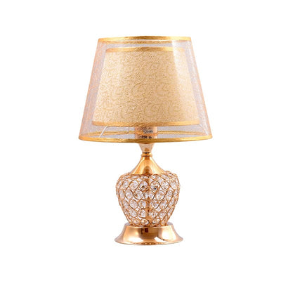 Retro Urn Bedside Lamp with Double Empire Cone