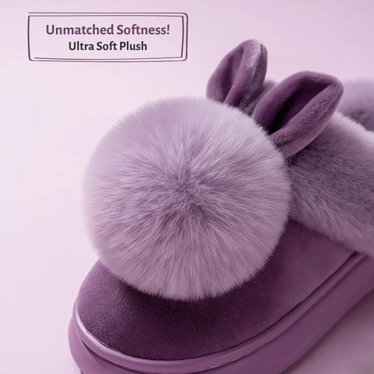Bunny Ears Plush Slippers