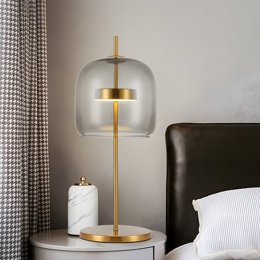 Smoky Glass Table Lamp for an Atmospheric Bedroom