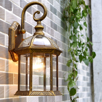 Vintage Outdoor Wall Sconce with Double-Layer Waterproof Glass