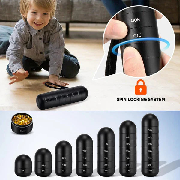 Aluminum 7 Days Portable Pill Organizer