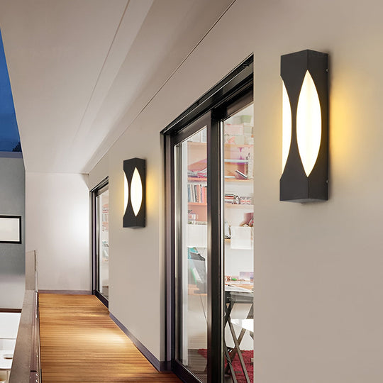 Rectangular Waterproof LED Black Outdoor Wall Sconce