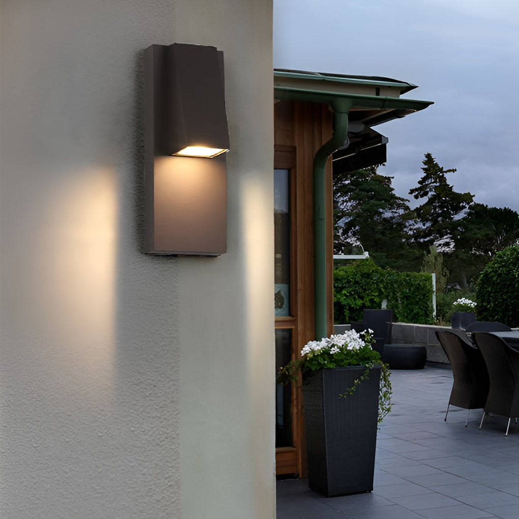 Rectangle Waterproof LED Outdoor Wall Lamp Black Modern Fixture