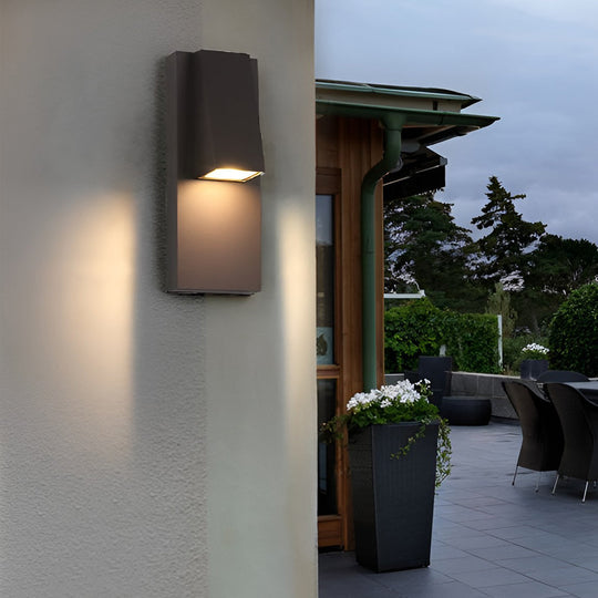 Rectangle Waterproof LED Outdoor Wall Lamp Black Modern Fixture