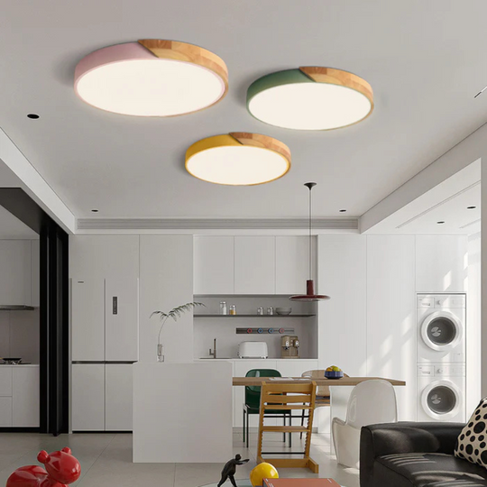 Scandinavian Wooden LED Ceiling Lamp