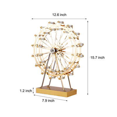 Iron Gold Ferris Wheel Table Lamp with Integrated LED and Touch Switch