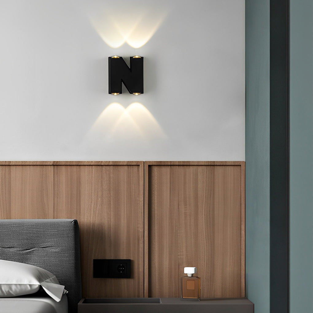 N/V/W Letter Shapes LED Outdoor Wall Sconce Lighting