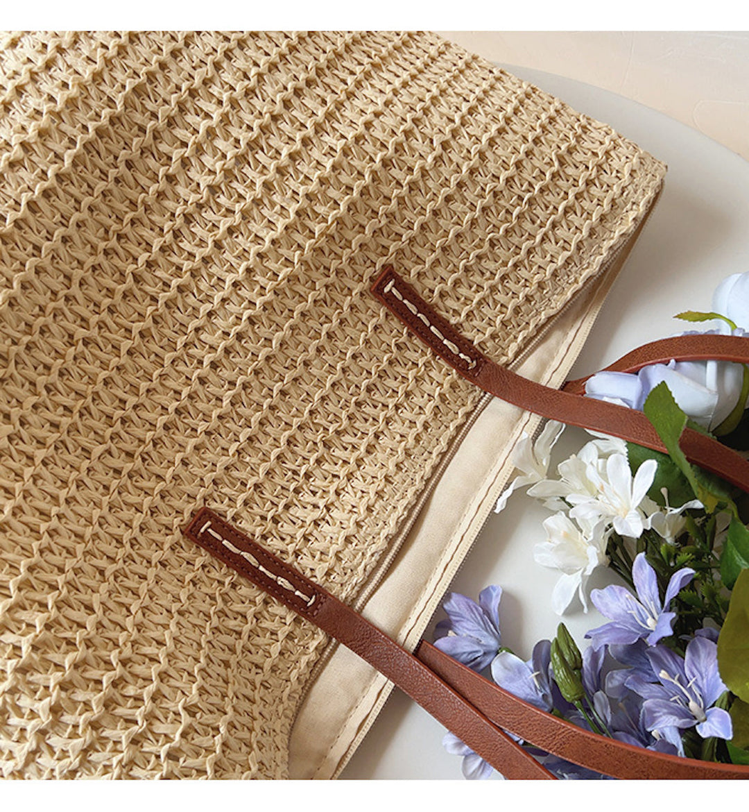 Woven Straw Tote Bag