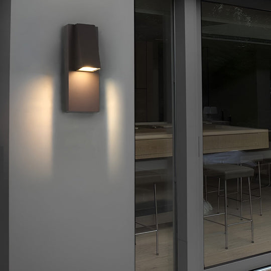 Rectangle Waterproof LED Outdoor Wall Lamp Black Modern Fixture