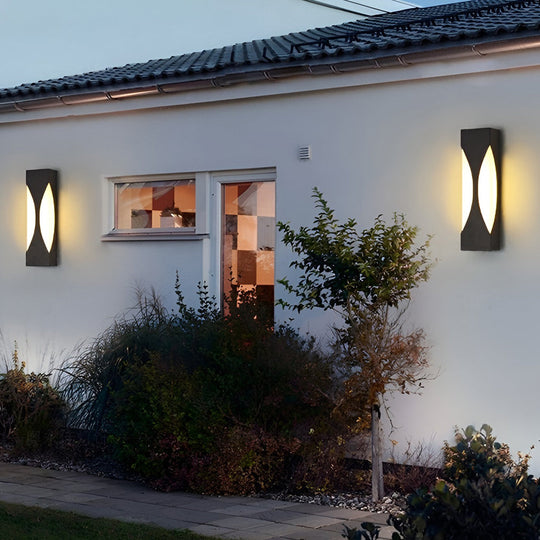 Rectangular Waterproof LED Black Outdoor Wall Sconce