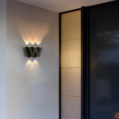 N/V/W Letter Shapes LED Outdoor Wall Sconce Lighting