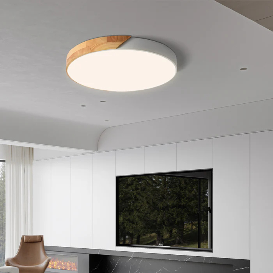 Scandinavian Wooden LED Ceiling Lamp