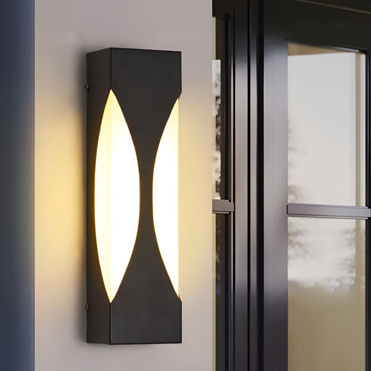 Rectangular Waterproof LED Black Outdoor Wall Sconce