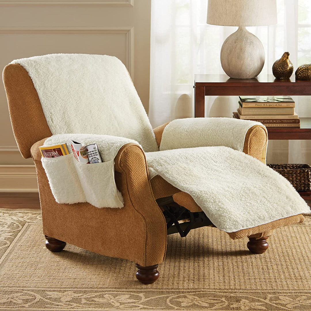 Anti-Slip Recliner Protector and cover with Pockets - Getitt