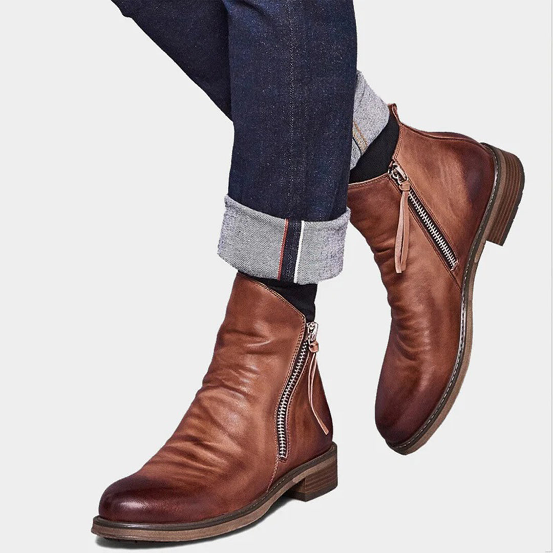 Men’s Zip-Up Ankle Boots for Daily Wear