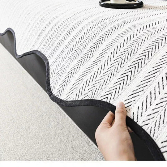 Herringbone Scallop Edge Sofa Cover