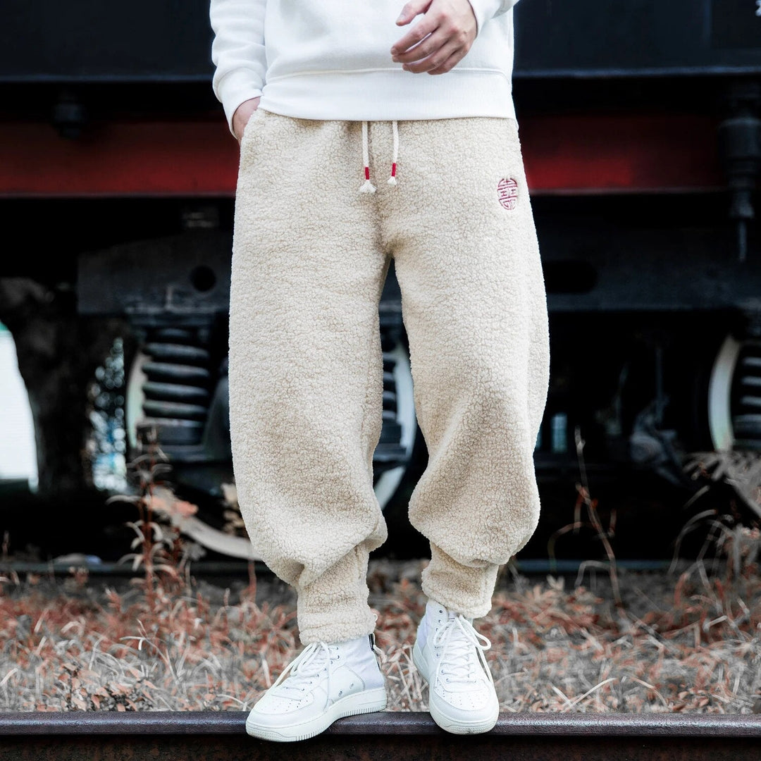 Comfortable fleece jogging pants men
