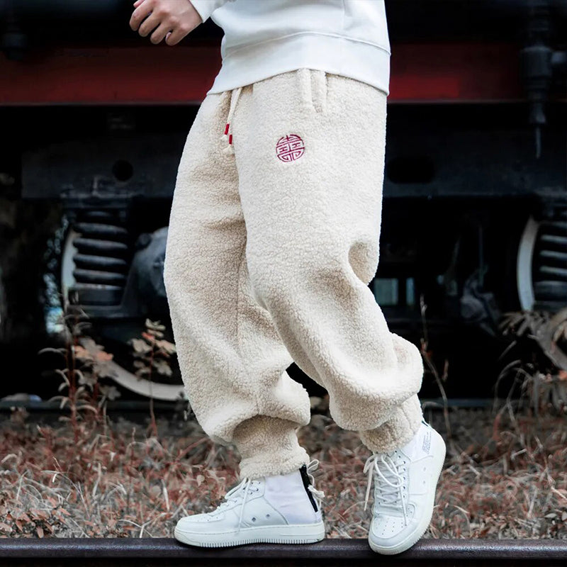 Comfortable fleece jogging pants men