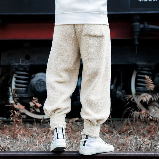 Comfortable fleece jogging pants men