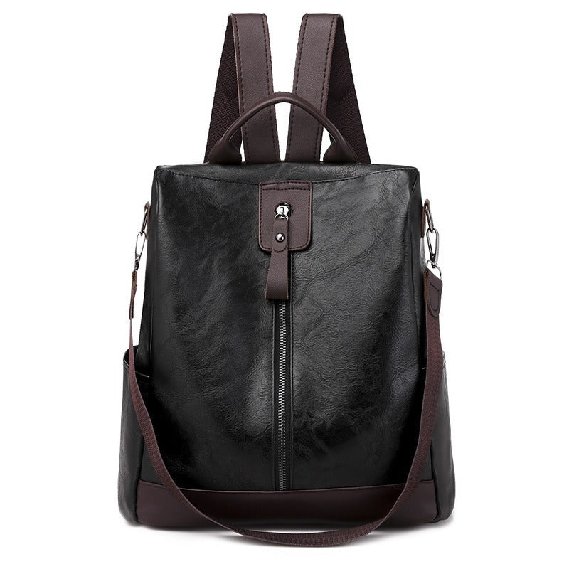 Anti-Theft Leather Backpack for Women