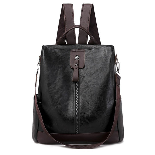 Anti-Theft Leather Backpack for Women