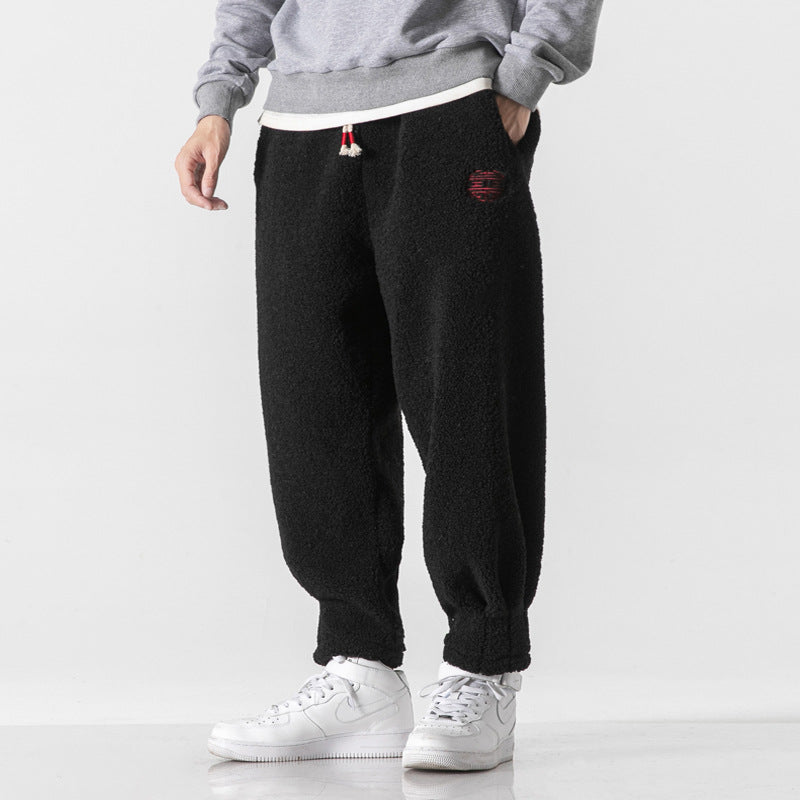 Comfortable fleece jogging pants men