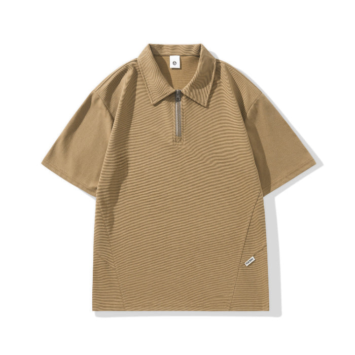 Men’s Casual Zip Polo Shirt
