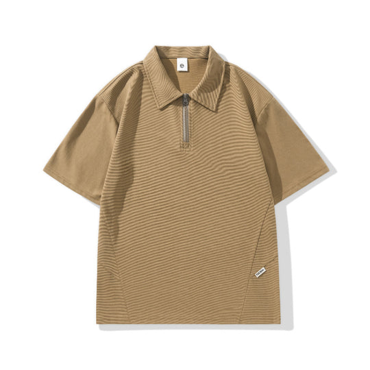 Men’s Casual Zip Polo Shirt