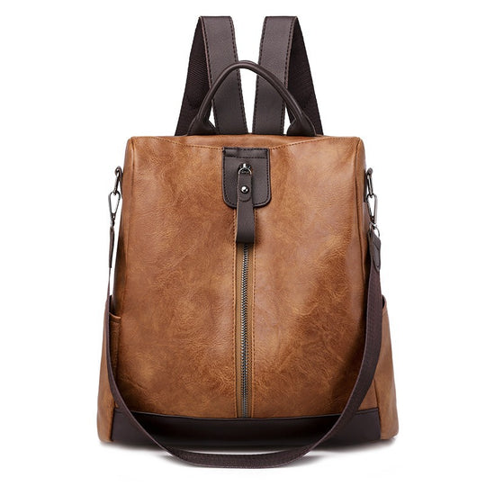 Anti-Theft Leather Backpack for Women